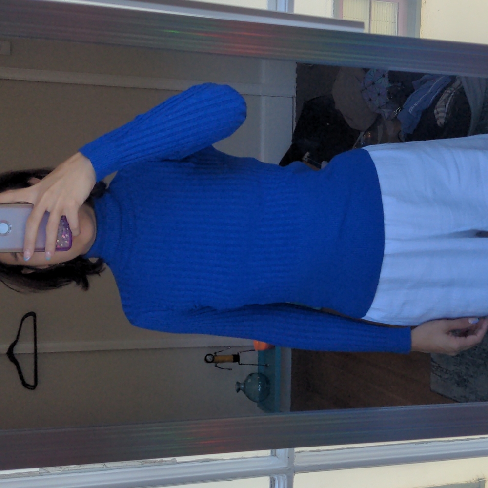 Lapis blue turtle neck sweater